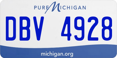 MI license plate DBV4928