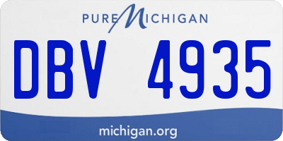 MI license plate DBV4935