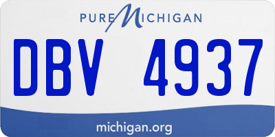 MI license plate DBV4937