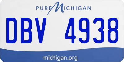 MI license plate DBV4938