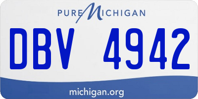 MI license plate DBV4942
