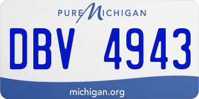 MI license plate DBV4943