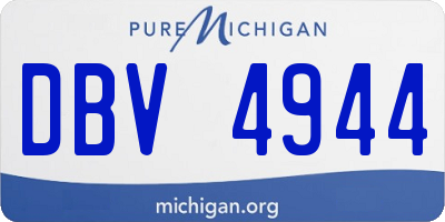 MI license plate DBV4944