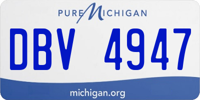 MI license plate DBV4947
