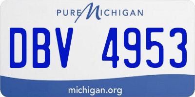 MI license plate DBV4953