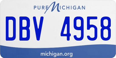 MI license plate DBV4958
