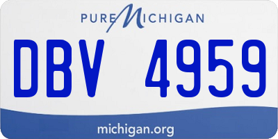 MI license plate DBV4959