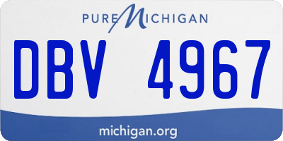 MI license plate DBV4967