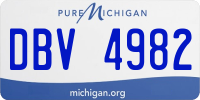 MI license plate DBV4982