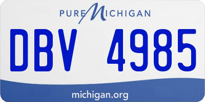 MI license plate DBV4985