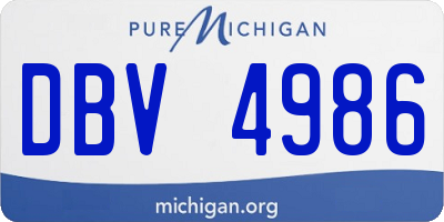 MI license plate DBV4986