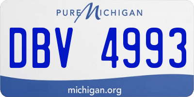 MI license plate DBV4993