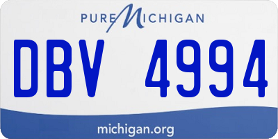 MI license plate DBV4994