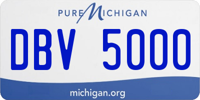 MI license plate DBV5000