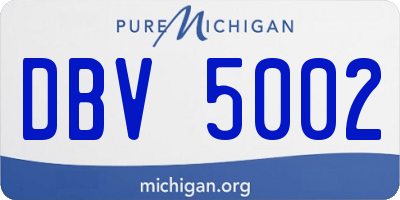 MI license plate DBV5002