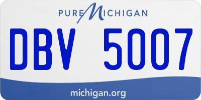MI license plate DBV5007