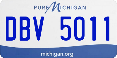 MI license plate DBV5011