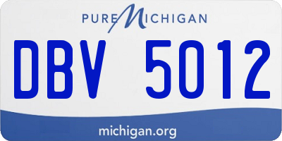 MI license plate DBV5012