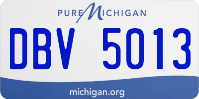 MI license plate DBV5013