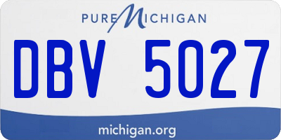 MI license plate DBV5027