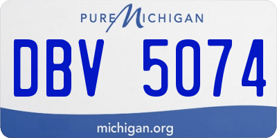 MI license plate DBV5074