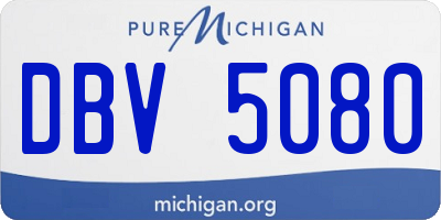 MI license plate DBV5080