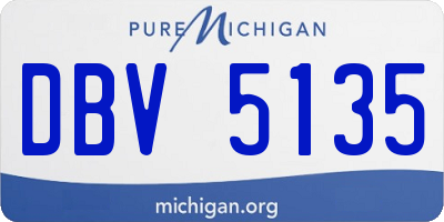 MI license plate DBV5135