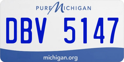 MI license plate DBV5147