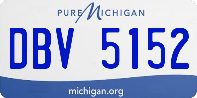 MI license plate DBV5152