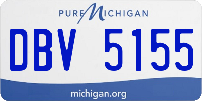 MI license plate DBV5155