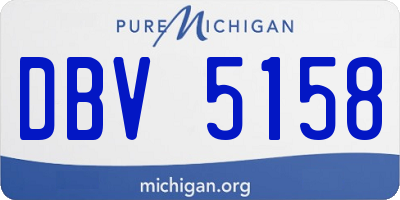 MI license plate DBV5158