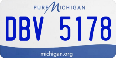 MI license plate DBV5178