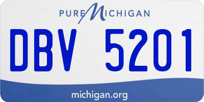 MI license plate DBV5201