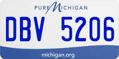 MI license plate DBV5206