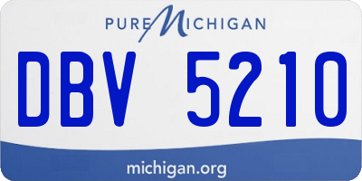 MI license plate DBV5210