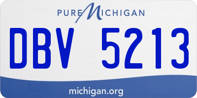 MI license plate DBV5213