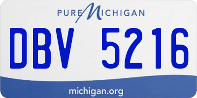 MI license plate DBV5216