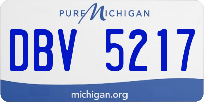 MI license plate DBV5217