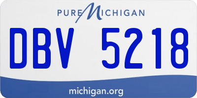 MI license plate DBV5218