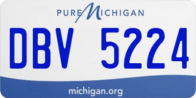MI license plate DBV5224