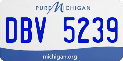 MI license plate DBV5239