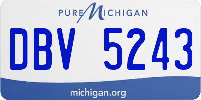 MI license plate DBV5243