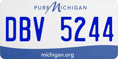 MI license plate DBV5244
