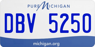 MI license plate DBV5250