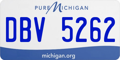 MI license plate DBV5262
