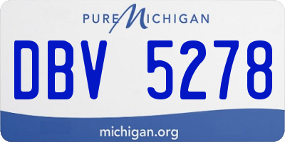 MI license plate DBV5278