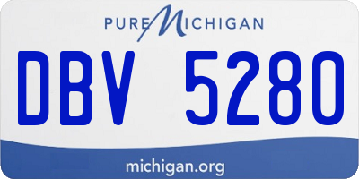 MI license plate DBV5280