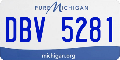 MI license plate DBV5281