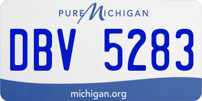 MI license plate DBV5283
