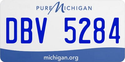 MI license plate DBV5284